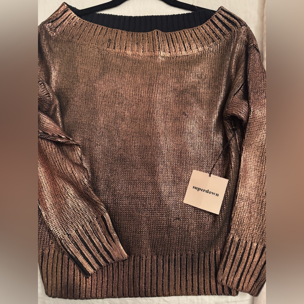 Super down off shoulder sweater